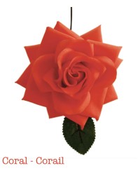 Flor Flamenca, Reina <b>Color - Coral, Talla - G</b>