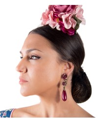 Pendientes de flamenca, Modelo Bellota <b>Color - Morado, Talla - G</b>