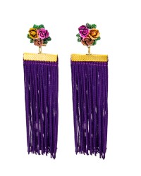 Pendientes de Flecos <b>Color - Morado, Talla - G</b>