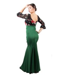 Falda De Flamenco "Carmen" <b>Color - Verde, Talla - XS</b>