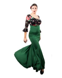 Falda De Flamenco "Carmen" <b>Color - Verde, Talla - M</b>