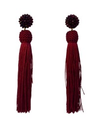 Pendientes de Flecos Flamencos <b>Color - Bourdeos, Talla - Unico</b>