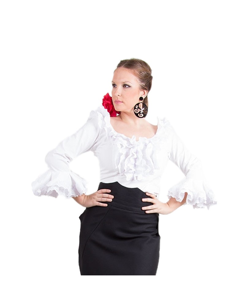 camisa blanca flamenca mujer