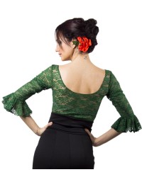 Top flamenco De Encaje <b>Color - Verde, Talla - XS</b>