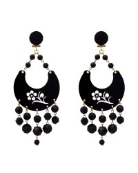 Pendientes Grandes de Flamenca <b>Color - Negro, Talla - G</b>