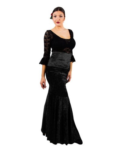 falda de flamenco en terciopelo