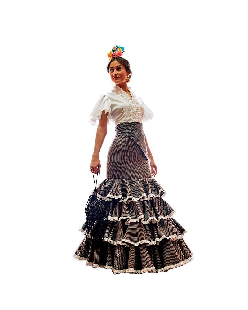 Falda Flamenca de en gris - El rocio