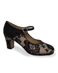 Zapato De Flamenco Profesional Modelo Rocio <b>Color - Negro, Talla - 33</b>