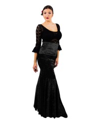 Falda de baile flameco en terciopelo <b>Color - Negro, Talla - 42</b>