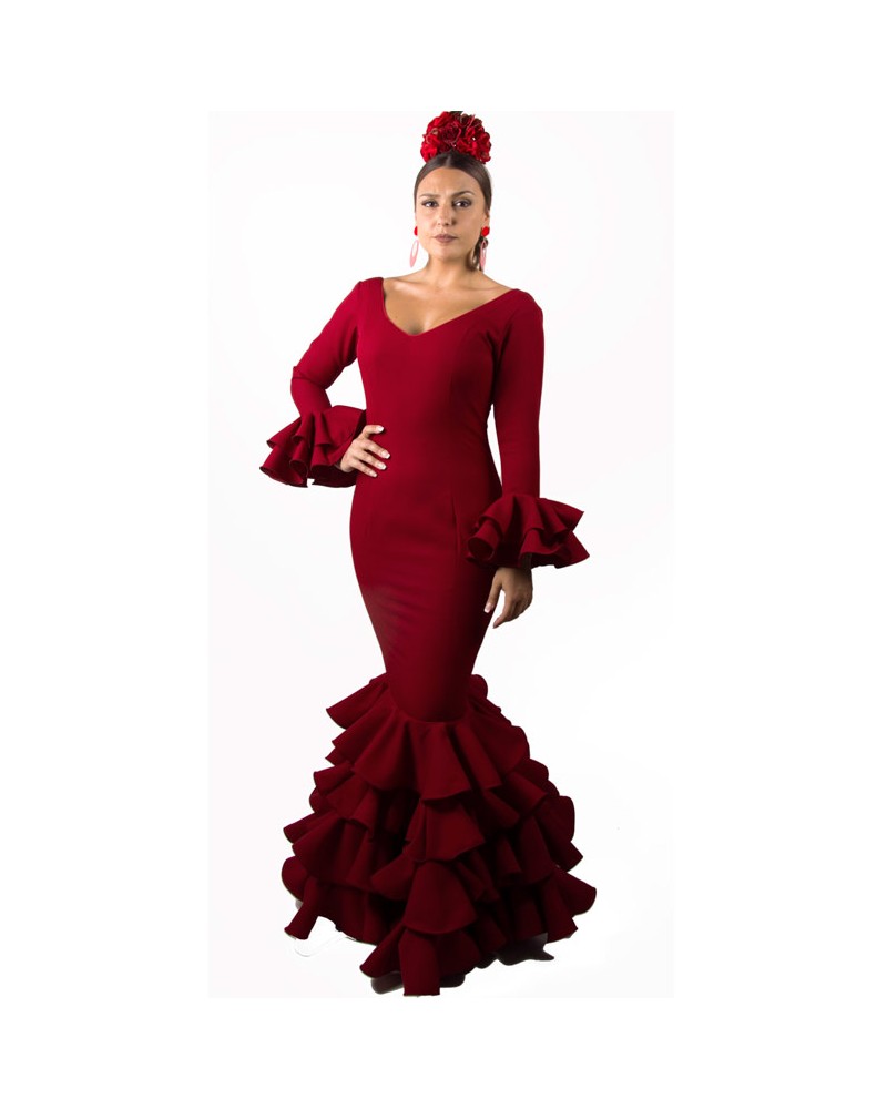 traje de flamenca burdeos