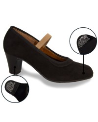 Zapatos Flamenco de Ante con Clavos <b>Color - Negro, Talla - 25</b>