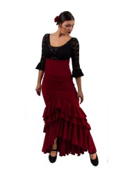 Falda de baile Flamenco Taconeo <b>Color - Burdeos, Talla - XS</b>