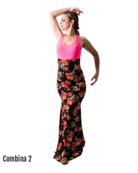 Falda de baile modelo Carmen Estampada <b>Color - Combin 2, Talla - XS</b>