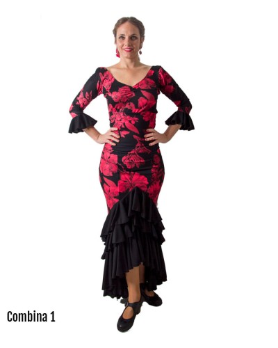  Vestidos de baile de salón para mujer, falda flamenca