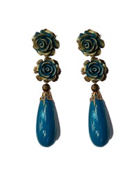 Pendientes de flamenca, Modelo Bellota <b>Color - Turquesa, Talla - G</b>