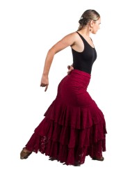 Faldas De Flamenco De Encaje <b>Color - Burdeos, Talla - P</b>