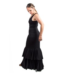 Falda de Flamenco para mujer - Fandango <b>Color - Negro, Talla - XS</b>