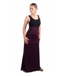 Falda Flamenca Sacromonte Cintura Alta <b>Color - Berenjena, Talla - XS</b>