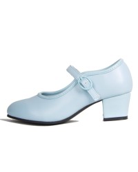 Zapatos de Flamenco Piel Sintética <b>Color - Celeste, Talla - 18</b>