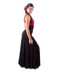 Faldas De Baile Flamenco 4 Godet Cintura Alta <b>Color - Negro, Talla - XS</b>