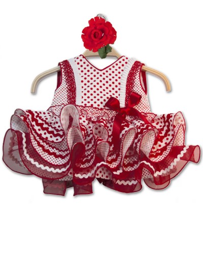 Vestidito de flamenca para Niñas, Talla 0 - 6 meses