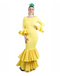 Vestido Flamenco Liso <b>Color - Amarillo, Talla - 34</b>