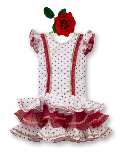 Vestido de flamenco para niña, Talla 10