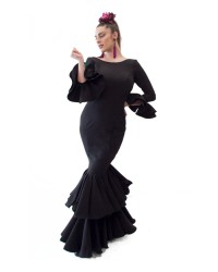 Vestido Flamenco Liso <b>Color - Negro, Talla - 34</b>