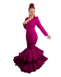 Traje De Flamenco manga larga lisa <b>Color - Cardenal, Talla - 36</b>