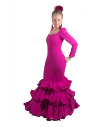 Vestido de Flamenca con mangas farol <b>Color - Cardenal, Talla - 36</b>