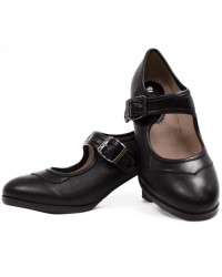 Zapatos con Hebilla Para Bailar Flamenco <b>Color - Negro, Talla - 32</b>