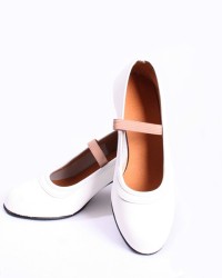 Zapatos de Flamenco de Piel con Clavos <b>Color - Blanco, Talla - 26</b>