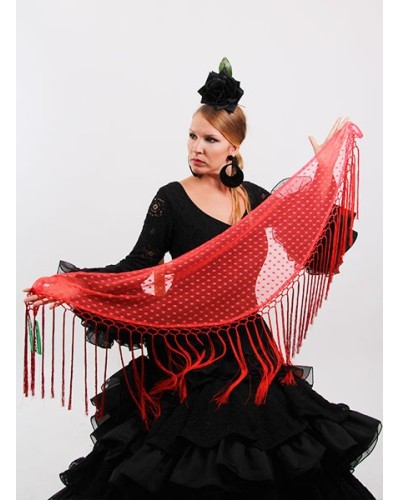 Mantón Flamenco de Plumeti cardenal
