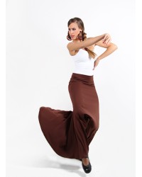 Falda Flamenca Sacromonte Cintura Alta <b>Color - Marron, Talla - XL</b>