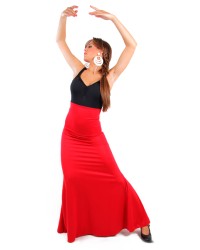 Falda Flamenca Sacromonte Cintura Alta <b>Color - Rojo, Talla - L</b>