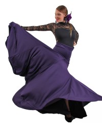 Faldas Flamencas 8 Godet, Cintura Alta <b>Color - Morada, Talla - L</b>