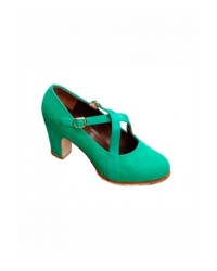 Zapatos de Flamenco Gallardo Cruzado <b>Color - Turquesa, Talla - 33</b>