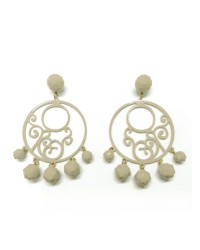 Pendientes de Flamenca Calados <b>Color - Beig, Talla - G</b>