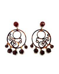 Pendientes de Flamenca Calados <b>Color - Carey, Talla - G</b>