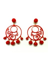 Pendientes de Flamenca Calados <b>Color - Rojo, Talla - G</b>