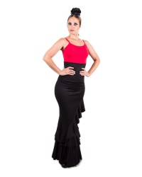 Faldas Flamencas Salón Cintura Alta <b>Color - Negro, Talla - XS</b>