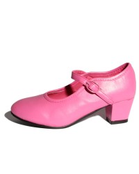 Zapatos de Flamenco Piel Sintética <b>Color - Fucsia, Talla - 18</b>