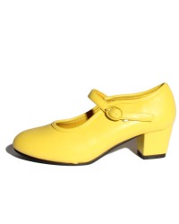 Zapatos de Flamenco Piel Sintética <b>Color - Amarillo, Talla - 18</b>