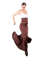 Falda Flamenca Sacromonte Cintura Alta <b>Color - Marron, Talla - XS</b>