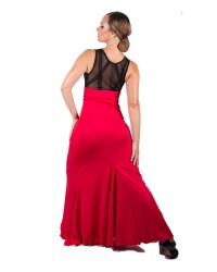 Falda Flamenca Sacromonte Cintura Alta <b>Color - Burdeos, Talla - XS</b>