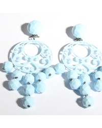 Pendientes de flamenca <b>Color - Celeste, Talla - G</b>