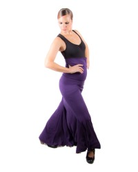 Falda Flamenca Sacromonte Cintura Alta <b>Color - Morado, Talla - XS</b>