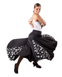 Faldas Flamencas 4 Godet <b>Color - Negro, Talla - XS</b>