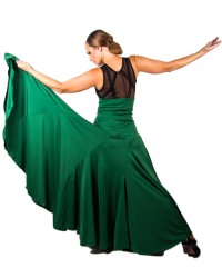 Faldas Flamencas 8 Godet, Cintura Alta <b>Color - Verde, Talla - XS</b>