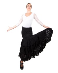 Faldas De Flamenco De Encaje <b>Color - Negro, Talla - P</b>